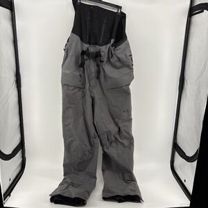 686 Mens Hydrastash Gore Tex Bib Overalls Recco Equipped 2XL Gray 33" Inseam
